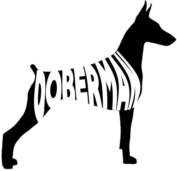 Силуэт геометрический добермана