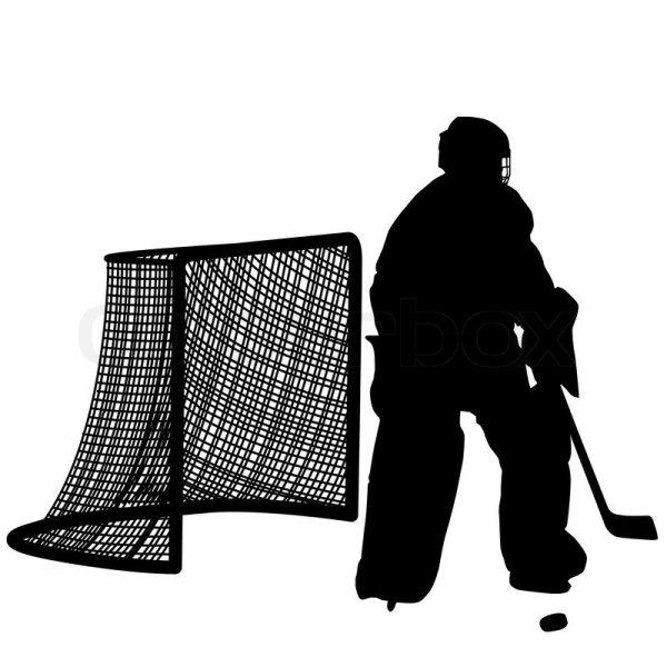 Вратарь хоккей силуэт вектор