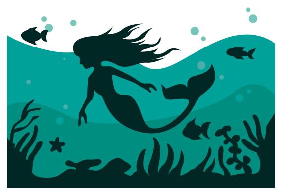 Водоросли рисунок русалки