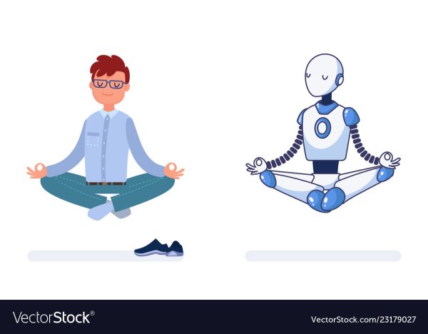 Робот йог и человек