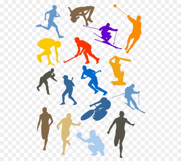 Цветные силуэты спортсменов