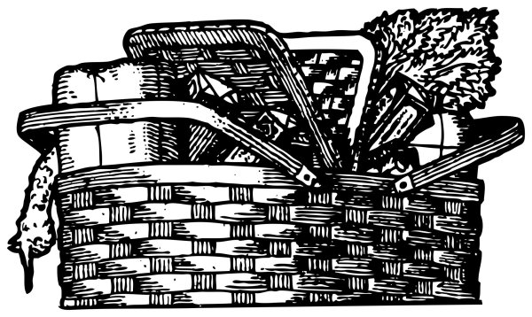 Плетеная корзина вектор