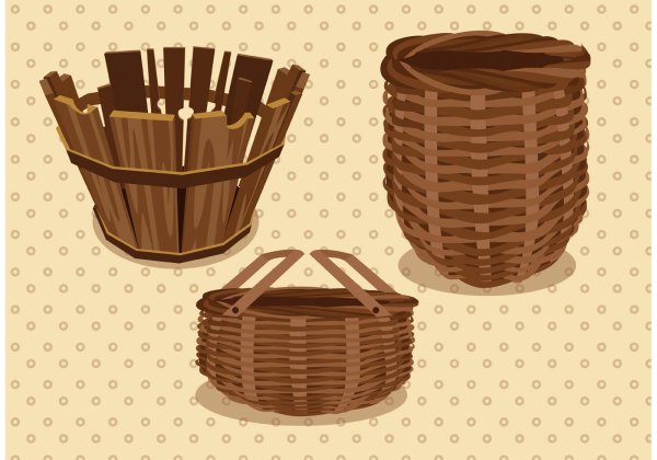 Плетеная корзина вектор