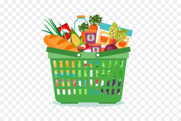 Векторная корзина с продуктами