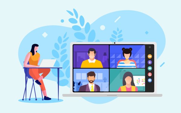 Видеоконференции векторные иллюстрации