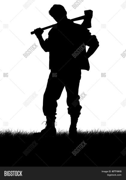 Силуэт человека с топором