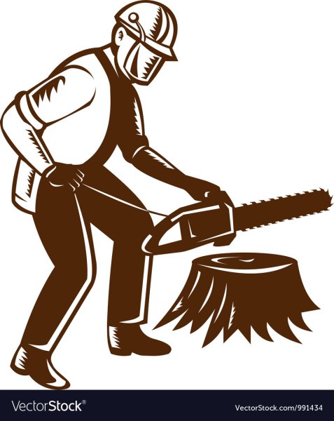 Человек с бензопилой силуэт