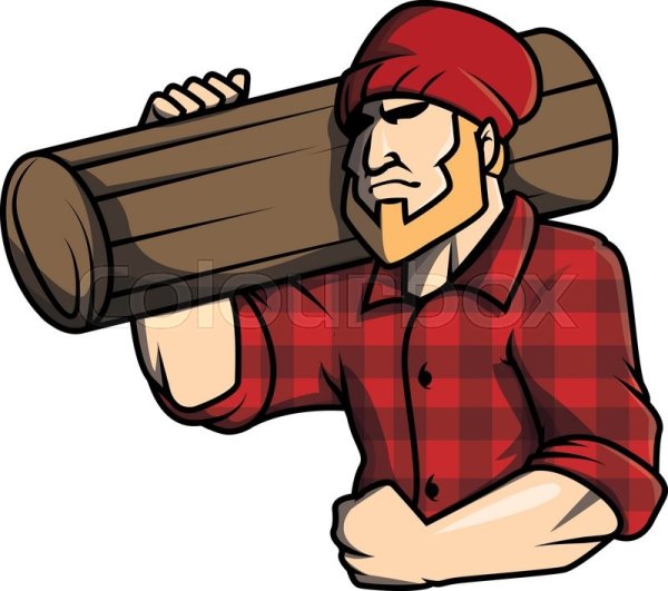 Лесоруб на белом фоне