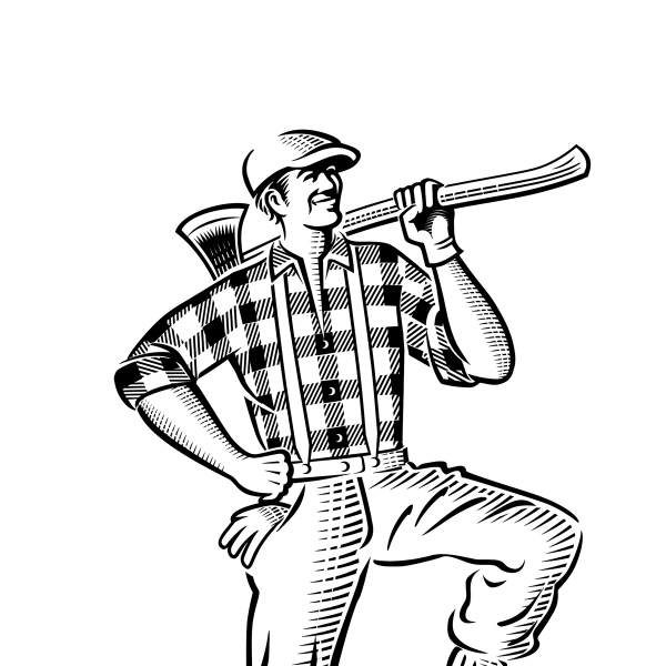 Лесоруб раскраска для детей