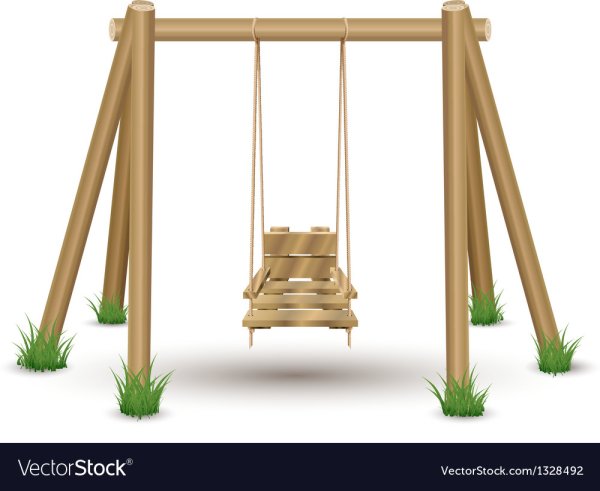 Качеля на белом фоне