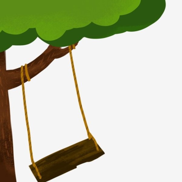 Мультяшные деревья с качелями