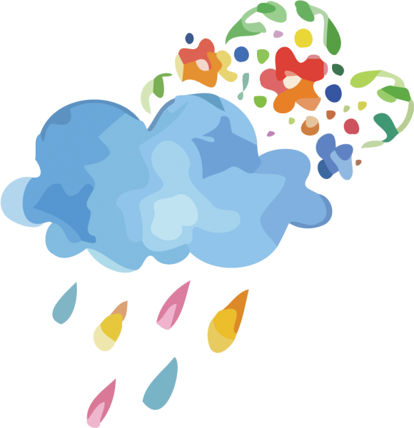 Разноцветные облака вектор