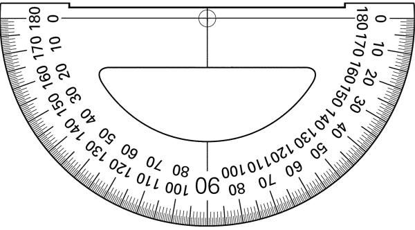 Шкала транспортира для печати