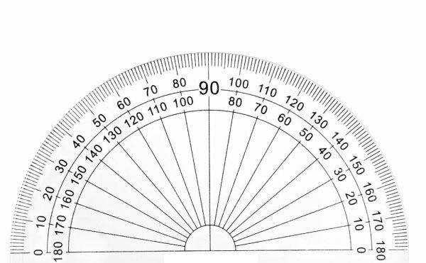 Транспортир на бумаге