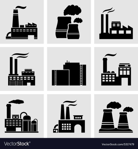 Фабрика с трубой пиктограмма