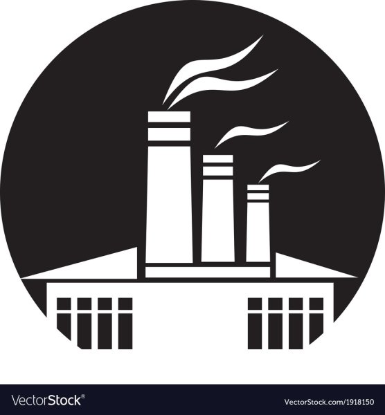 Иконка завод с трубой