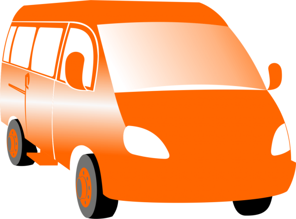 Оранжевый микроавтобус