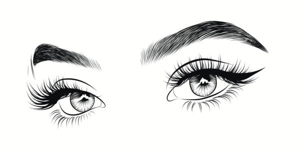 Глаз с ресницами вектор