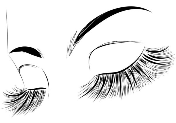 Ресницы на белом фоне