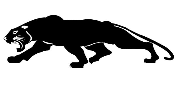 Силуэт пантеры в прыжке
