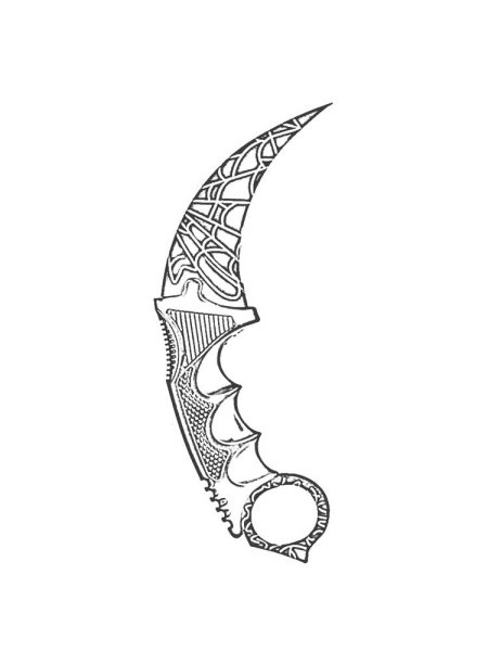 Чертёж ножа керамбит из КС го