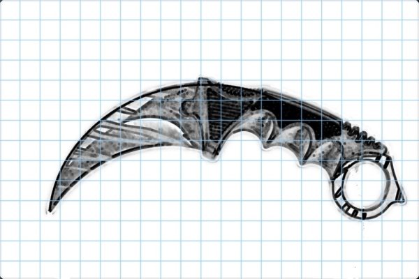 Нож керамбит чертеж а4
