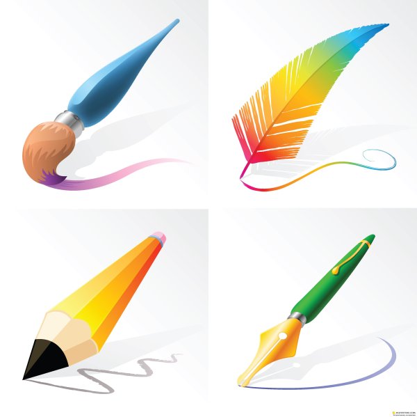 Карандаш ручка кисточка