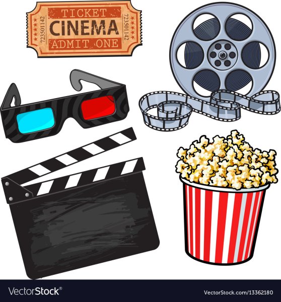 Попкорн кинотеатр очки иллюстрация