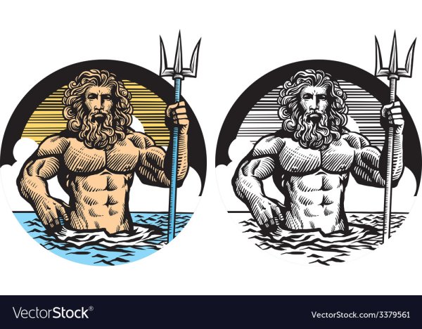 Нептун Бог вектор