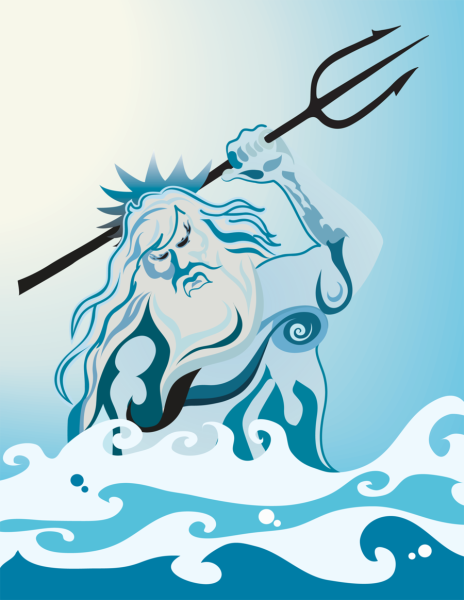 Нептун Бог с трезубцем