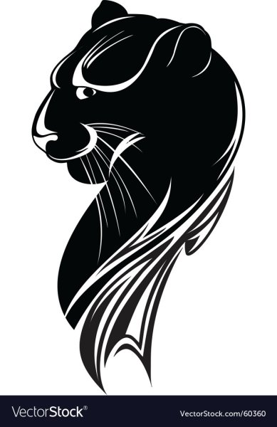 Силуэт головы пантеры