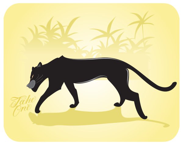 Арт Саванна Пума векторный
