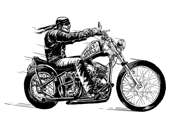 Байкер рисунок карандашом