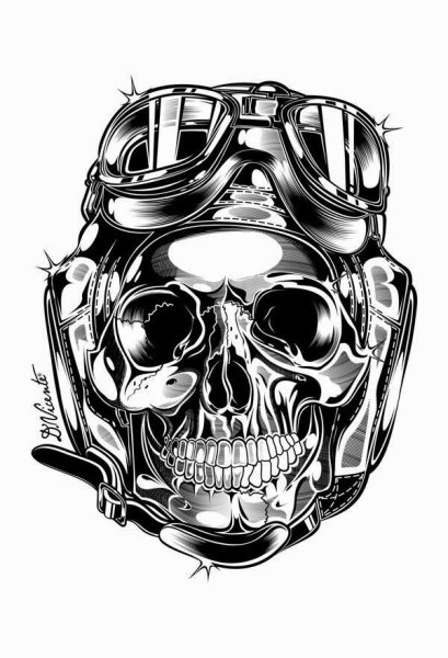 Байкерские тату черепа