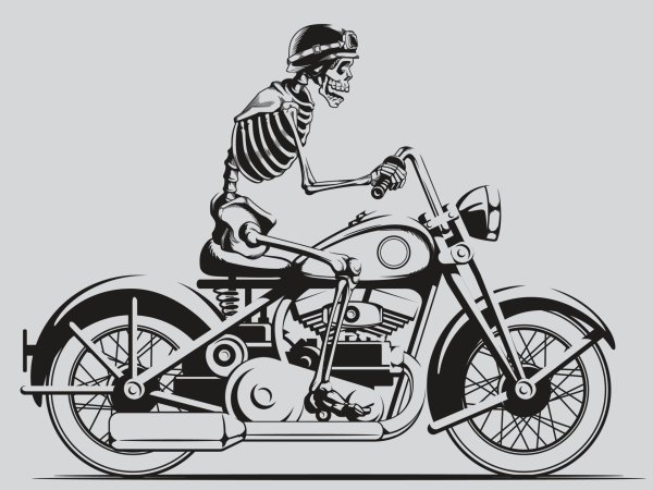 Байкеры на чопперах вектор