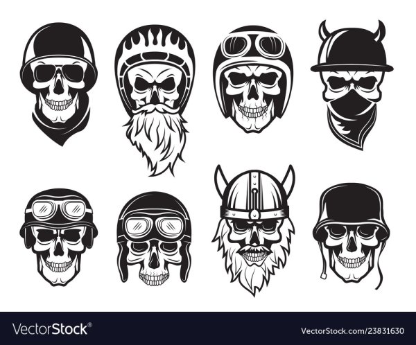 Байкерские рисунки с черепами