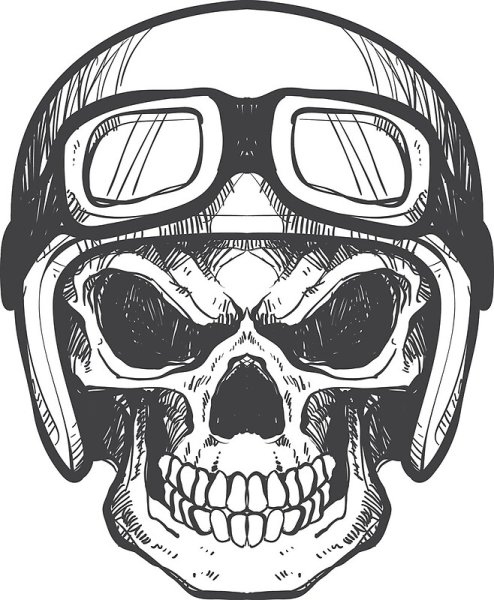 Мотошлем череп