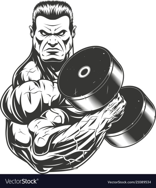 Бодибилдер в графике