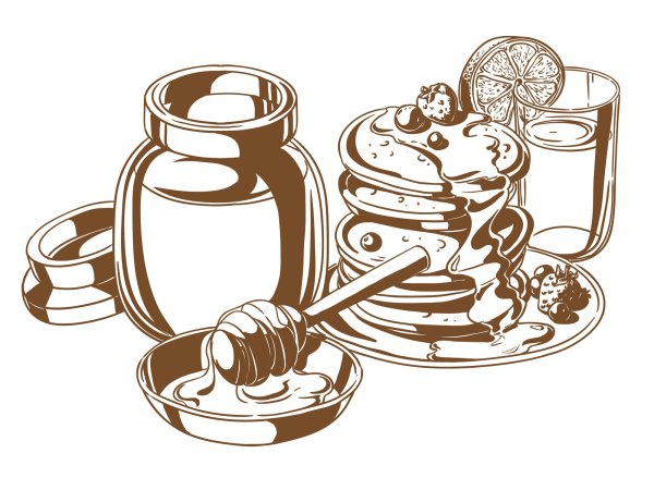 Рисунок блинчики с медом рисунок