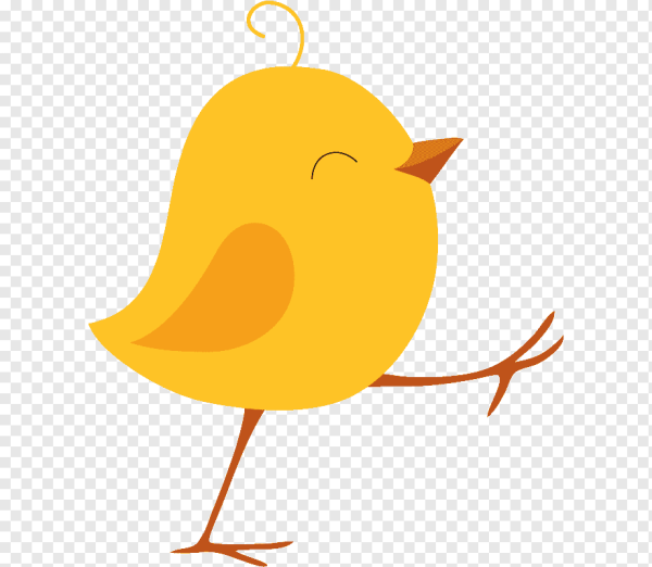 Желтая мультяшная птичка