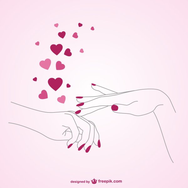 Силуэт руки с маникюром