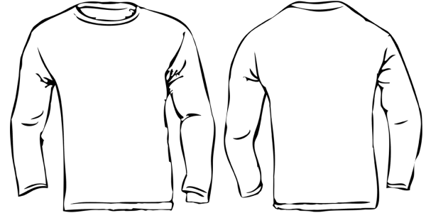 Эскиз футболки с длинным рукавом