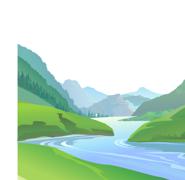 Горы озеро вектор