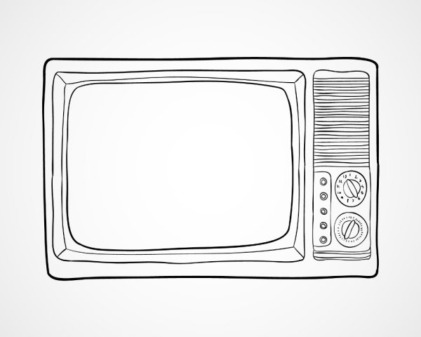 Нарисованный старый телевизор