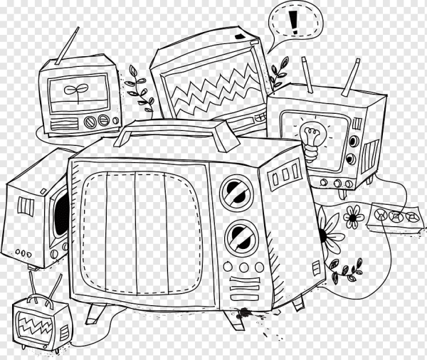 Нарисованный старый телевизор