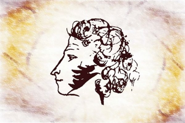 Портрет Пушкина профиль с пером