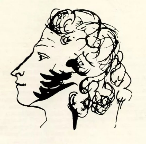 Профиль Пушкина вектор