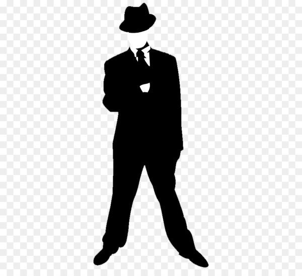 Силуэт мужчины гангстера