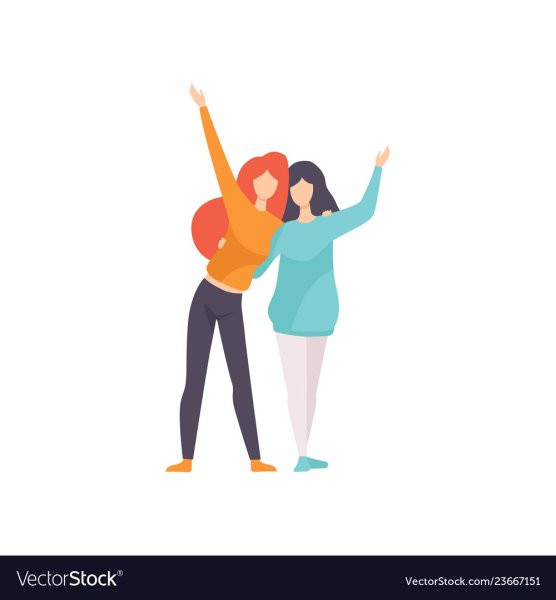 Объятия подружки вектор