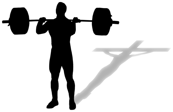 Силуэт спортсмена со штангой